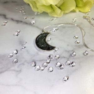 Resin filled Grey necklace on a silver plated chain